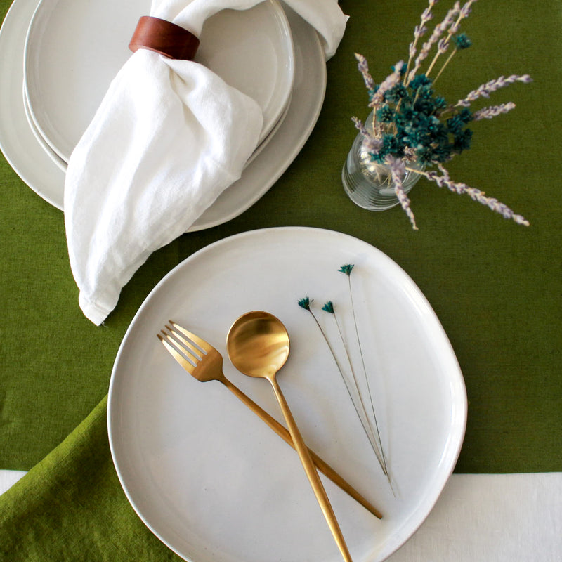 Forest Green Table Runner, 100% Linen