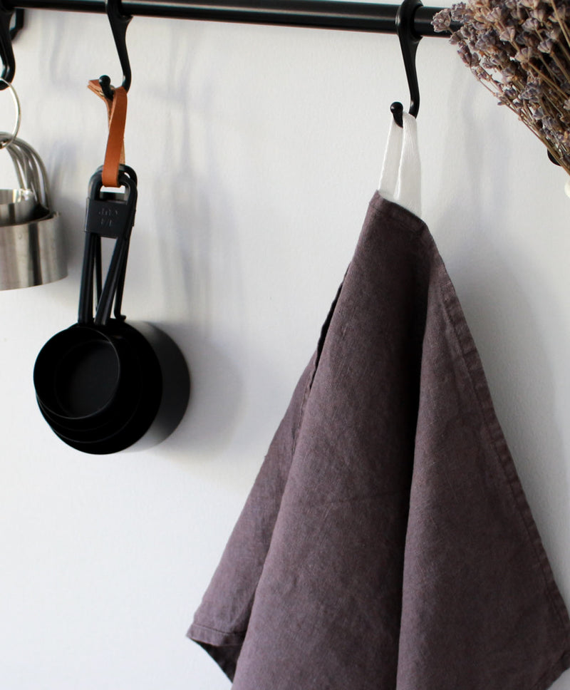 Smoke Gray Linen Tea Towel, Kitchen Towel