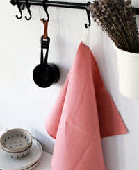 Dusty Rose Linen Tea Towel