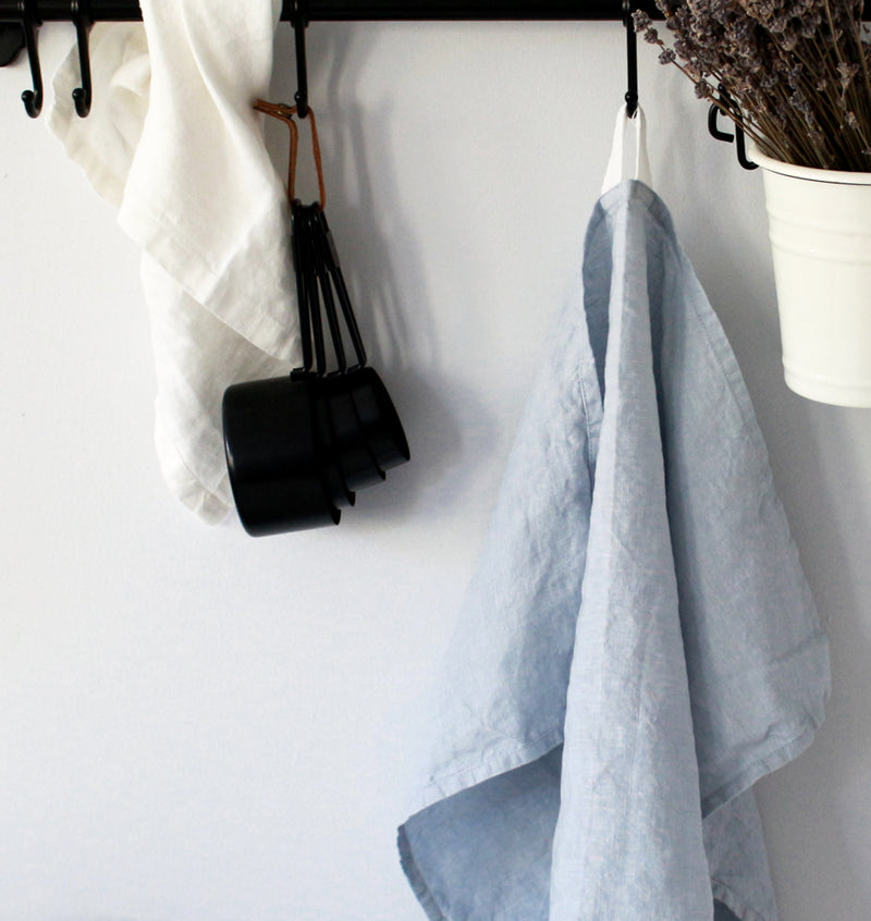 Sky Blue Linen Tea Towel, Kitchen Towel