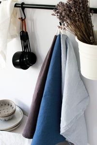 Smoke Gray Linen Tea Towel
