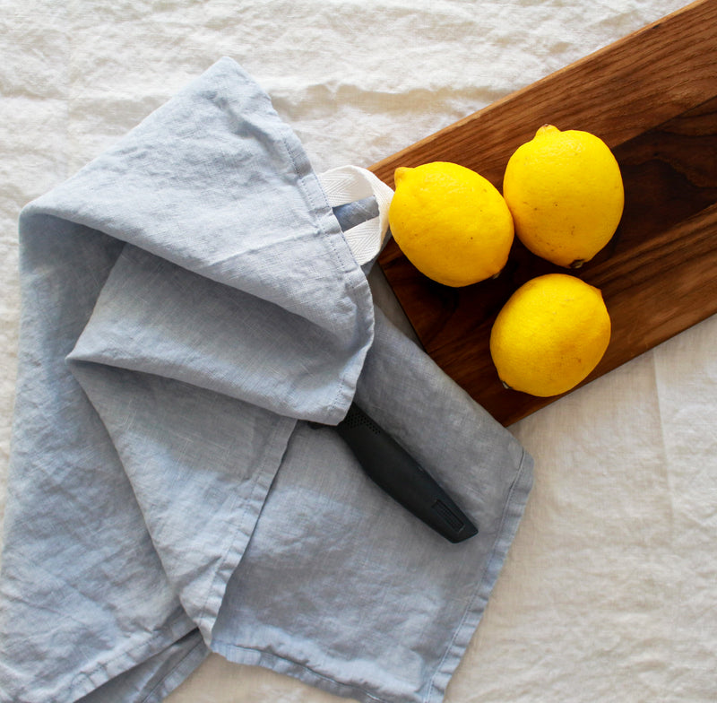 Sky Blue Linen Tea Towel, Kitchen Towel