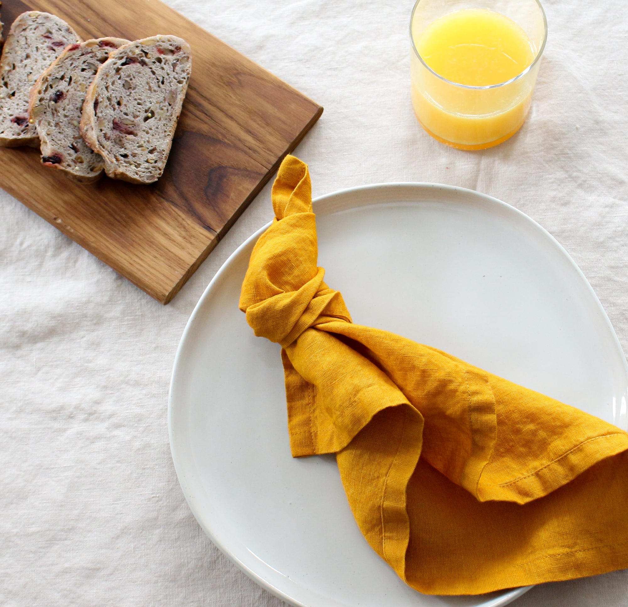 Mustard Yellow Linen Cloth Napkins for Amber Wedding and Dinner