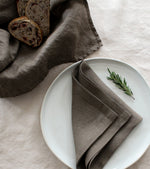 Elegant brown linen napkins