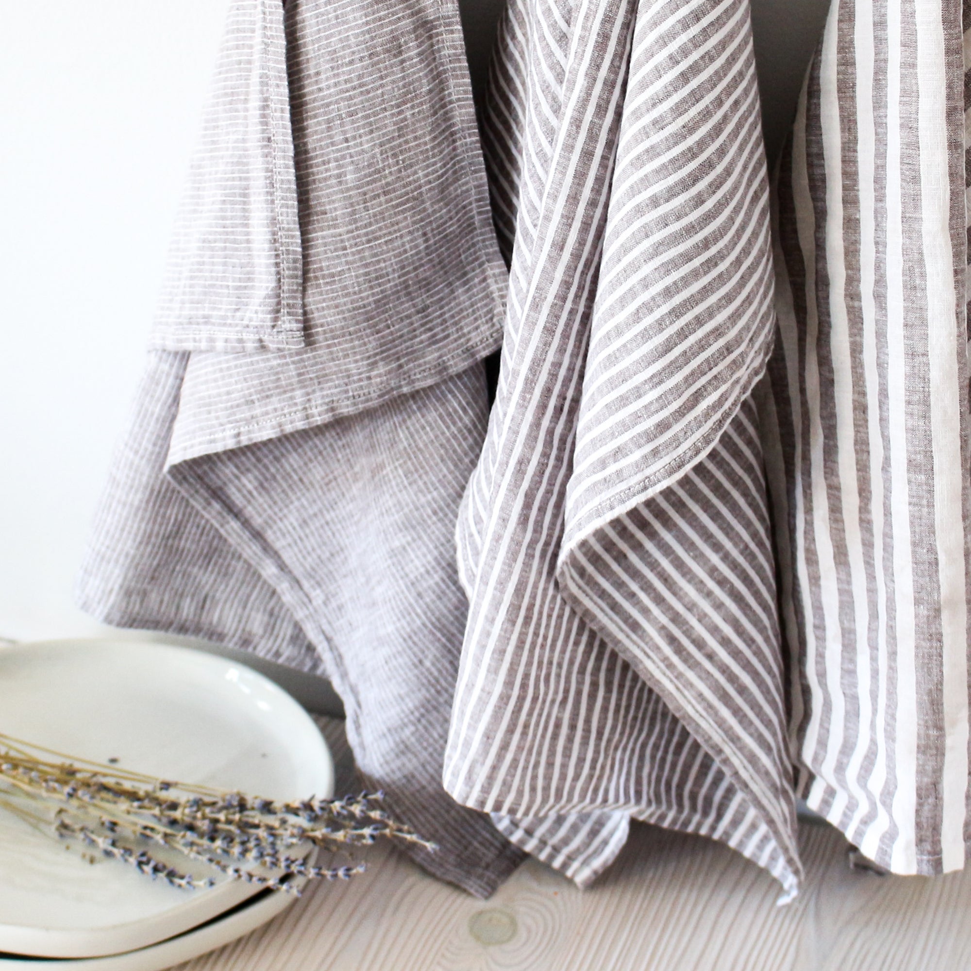 HANDMADE LINEN KITCHEN TOWEL IN TAUPE GREY – Ellei Home