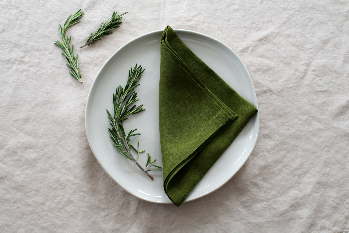 Forest Green Linen Napkins