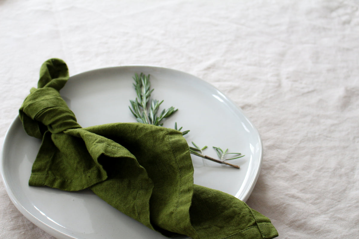 Forest Green Linen Napkins