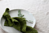 Forest Green Linen Napkins, Set of 4 or Single Napkin