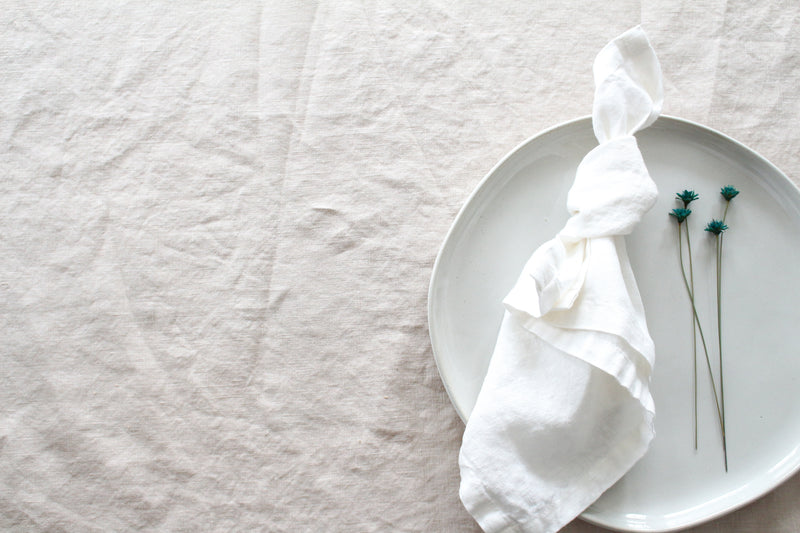 Off White Linen Napkins, Set of 4 or Single Napkin