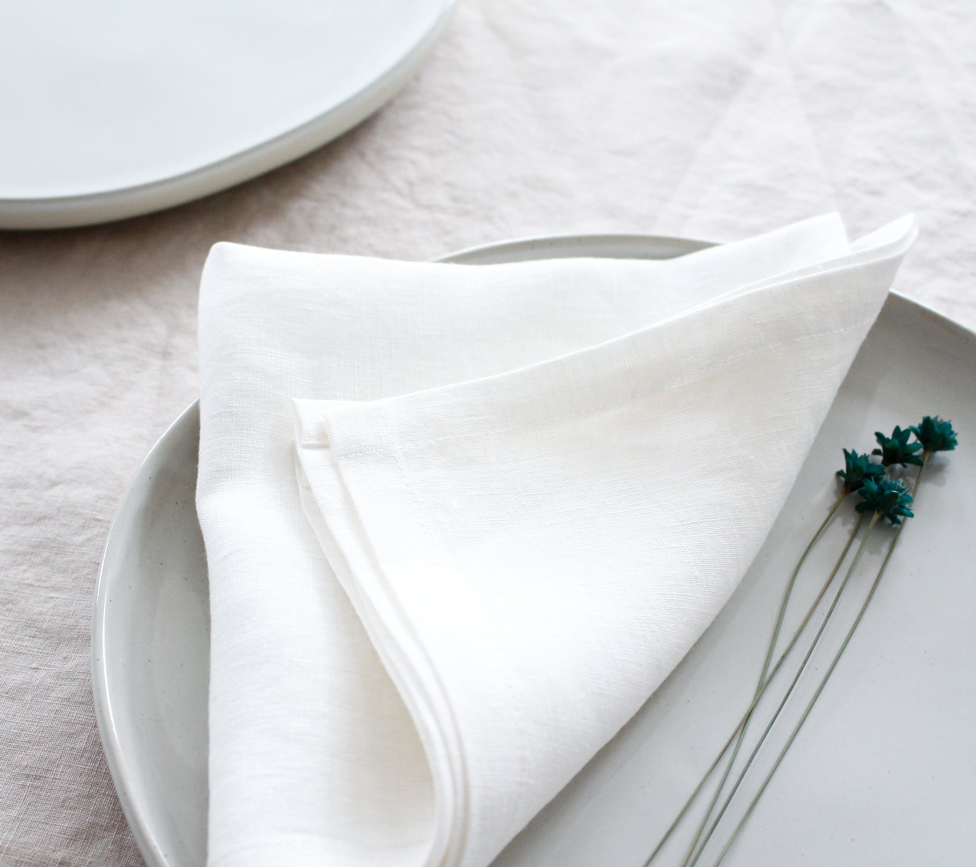 Wedding Table Cloth Napkins, off White Linen Napkins, Washed Linen