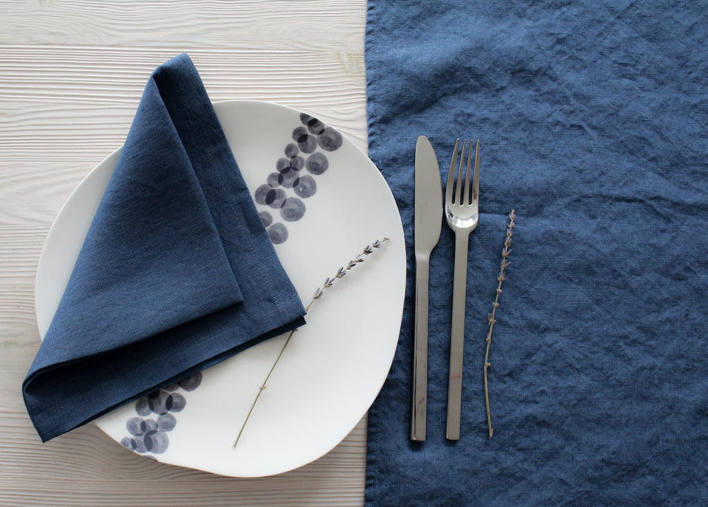 Modern denim blue napkins