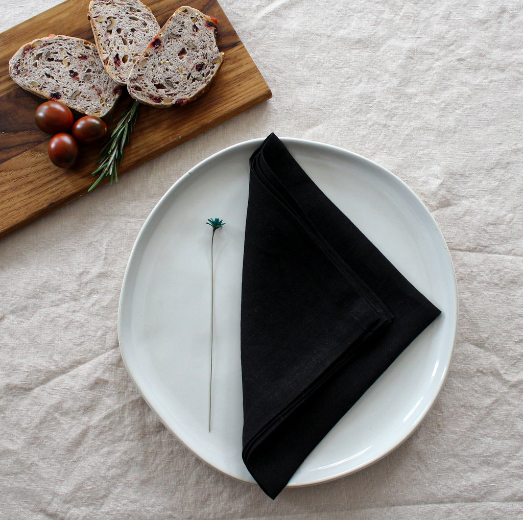 High quality black linen napkins