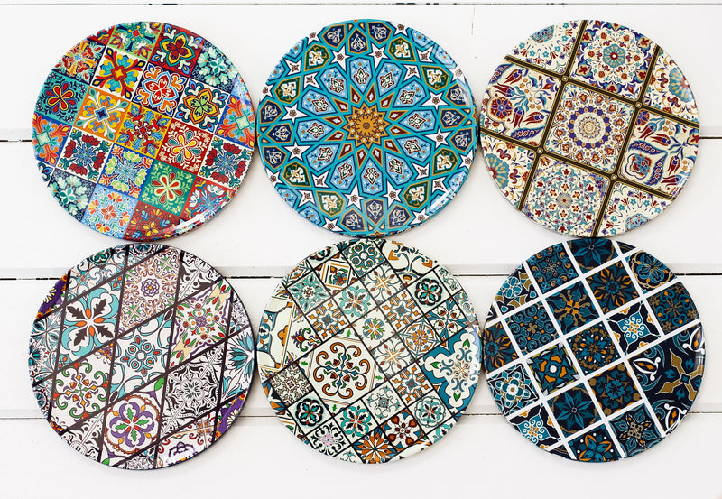 Coaster Set of 6, Coaster Set for Drinks, Decorative Coaster Set