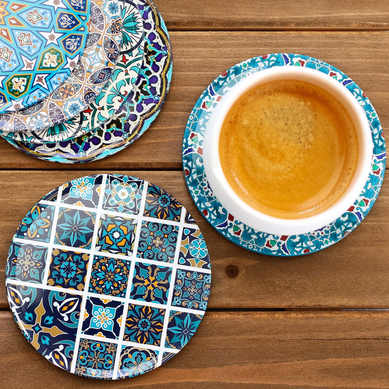 Coaster Set of 6, Coaster Set for Drinks, Decorative Coaster Set