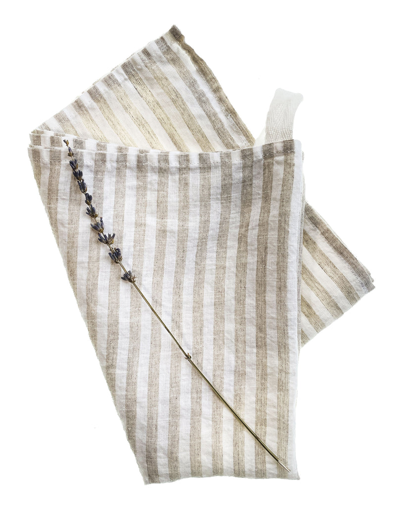 Striped Kitchen Towels, 100% Linen, Set of 2 or Single – My