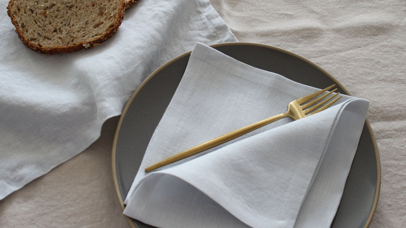 Light Gray Linen Napkins, Set of 4 or Single Napkin