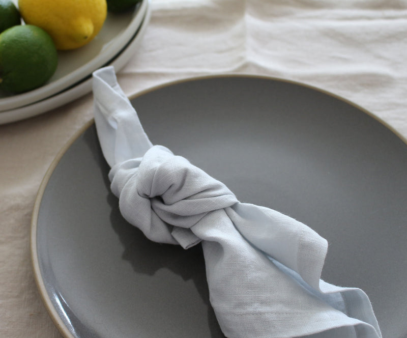 Light Gray Linen Napkins, Set of 4 or Single Napkin