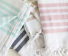 Striped White Hand Towel for Kitchen and Bathroom, High Quality Turkish Cotton Towel