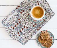 Tray with Coaster Set of 2, Coffee Table Tray for Decor, Kitchen Tray, Gift Set, Desk Organizer Tray, Decor Tray