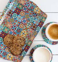 Tray with Coaster Set of 2, Coffee Table Tray for Decor, Kitchen Tray, Gift Set, Desk Organizer Tray, Decor Tray