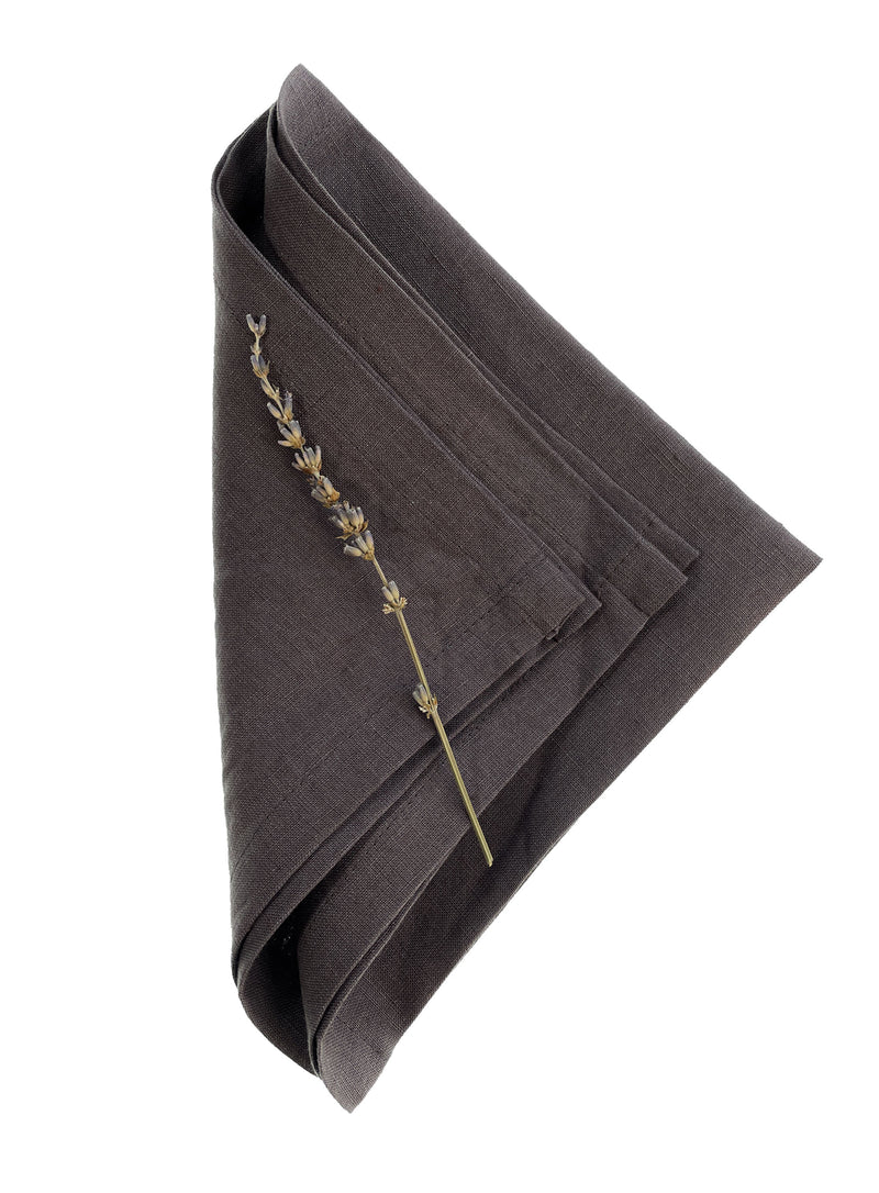 Smoke Gray Linen Napkins, Set of 4 or Single Napkin
