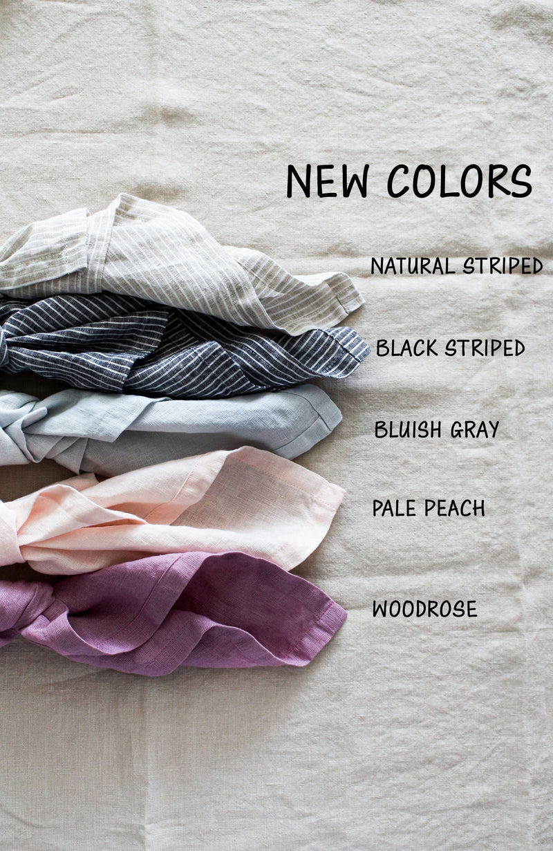 Light Gray Linen Napkins, Set of 4 or Single Napkin